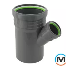 Трійник каналізаційний ASG HTR 110х50x45, Градус (град.): 45, Модифікація: 110х50x45, Колір: Сірий, Діаметр (мм): 110, фото 