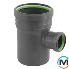 Тройник канализационный ASG HTR 110х75x87,5°*, Градус (град.): 90, Модификация: 110х75x87.5, Цвет: Серый, Диаметр (мм): 110, фото 