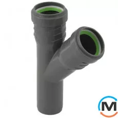 Трійник каналізаційний ASG HTR 50х50x67, 5°, Градус (град.): 67, Модифікація: 50х50x67.5, Колір: Сірий, Діаметр (мм): 50, фото 