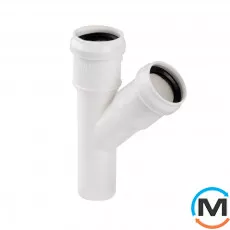 Трійник каналізаційний ASG HTR 32x32x45° Білий, Градус (град.): 45, Модифікація: 32x32x45, Колір: Білий, Діаметр (мм): 32, фото 