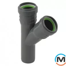 Трійник каналізаційний ASG HTR 32х32х45°, Градус (град.): 45, Модифікація: 32х32х45, Колір: Сірий, Діаметр (мм): 32, фото 