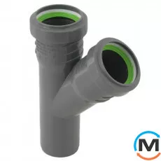 Трійник каналізаційний ASG HTR 40х40x45°, Градус (град.): 45, Модифікація: 40х40x45, Колір: Сірий, Діаметр (мм): 40, фото 