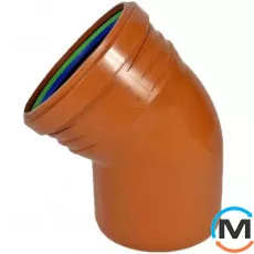 Коліно каналізаційне ASG ESTERNO 160х30 ° *, Градус (град.): 30, Діаметр (мм): 160, фото 