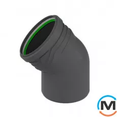 Коліно каналізаційне ASG HTR 160х30 °, Градус (град.): 30, Колір: Сірий, Діаметр (мм): 160, фото 