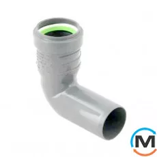 Коліно каналізаційне ASG HTR 32х87, 5 ° White, Градус (град.): 90, Колір: Білий, Діаметр (мм): 32, фото 