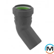 Коліно каналізаційне ASG HTR 50х45 °, Градус (град.): 45, Колір: Сірий, Діаметр (мм): 50, фото 