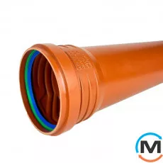 Труба каналізаційна ASG Esterno 110x3000 3.2 SN 8, Діаметр (мм): 110, Довжина (мм): 3000, фото 