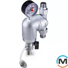 Фільтр поворотний самопромивний з манометром 1/2", латунь, Tervix Pro Line WD, Діаметр різьблення: 1/2", фото 