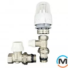 Комплект для підключення радіатора з термоголовкою (кутовий) Tervix Pro Line Radiator Set 2, Виконання: Кутовий, фото 