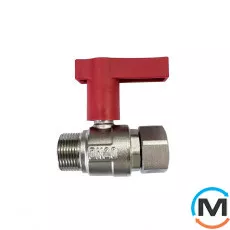 Кран кульовий з американкою для гарячої води (червоний), 3/4'', латунь, Tervix Pro Line WD, Варіант: Червона ручка, фото 