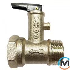 Запобіжний клапан для бойлера зі зворотним клапаном 3/4" 6 бар Tervix Pro Line Volcano, Тиск спрацьовування (бар): 6±0.1, фото 