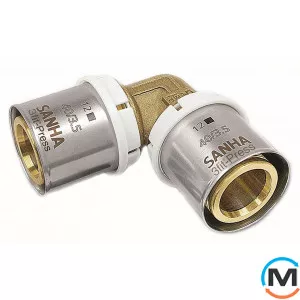 Коліно Sanha 3fit-Press 25090 20мм, Призначення труб: Універсальна, Діаметр (мм): 20, Робочий тиск (бар): 10, фото 