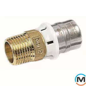 Переходник Sanha 3fit-Press 25243g 16х1/2" ЗР, Тип резьбы: Наружная, Диаметр резьбы: 1/2", Назначение труб: Универсальная, Диаметр (мм): 16, Рабочее давление (бар): 10, фото 