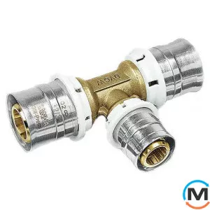 Тройник Sanha 3fit-Press 25130 63мм, Модификация: 63х63х63, Назначение труб: Универсальная, Диаметр (мм): 63, Рабочее давление (бар): 10, Материал: Бронза Кремнистая, фото 