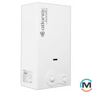 Газовая колонка Atlantic by innovita Trento Pilot MAX 11, Тип розжига: Пьезорозжиг, Тепловая мощность (кВт): 21.8, Тип камеры сгорания: Открытая, Цвет: Белый, Подводка труб: Нижняя, Производительность (л/мин): 10.8, Способ установки: Настенный, Электропитание: Без питания, фото 