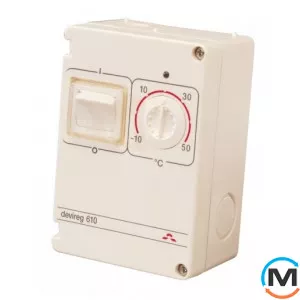 Терморегулятор DEVI Devireg 610 для наружных систем обогрева, с датчиком пола, фото 