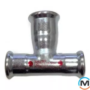 Тройник редукционный стальной Ø35 х 22 х 35 оцинкованный RM Steelpres 392, Модификация: 35 х 22 х 35, Диаметр (мм): 35, фото 