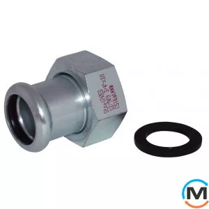 Сборный элемент стальной Ø42 х 1 1/2" В оцинкованный RM Steelpres 383/002, Тип резьбы: Внутренняя, Диаметр резьбы: 1 1/2", Диаметр (мм): 42, фото 