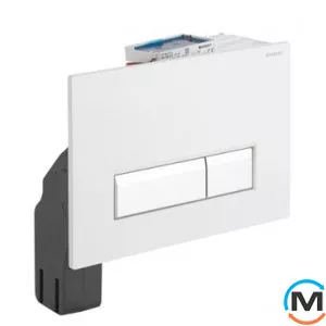 Змивання клавіша Geberit Sigma 40 із системою видалення запаху, білий/матовий алюміній, фото 