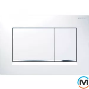 Kлавиша Geberit Sigma 30, двойной смыв, белый / хром глянцевый / белый, фото 