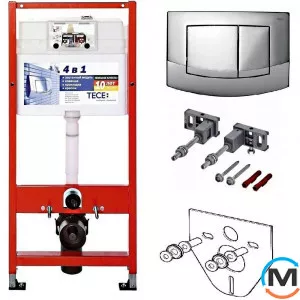 Комплект TECEbase (модуль + панель смыва TECEambia хром глянцевый + крепления + прокладка), фото 