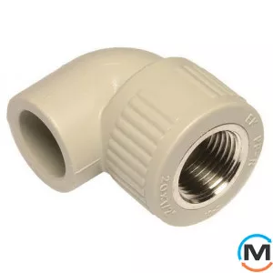 Поліпропіленовий кут Ekoplastik Р.В. 25 мм х 1/2", Тип різьблення: Внутрішня, Діаметр різьблення: 1/2", Діаметр (мм): 25, фото 