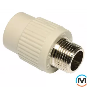 Поліпропіленова муфта Ekoplastik комб. Р.М. 16 мм x1/2", Тип різьблення: Зовнішня, Діаметр різьблення: 1/2", Діаметр (мм): 16, фото 