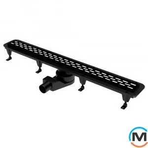 Душовий канал Waterway Stream 900 корпус чорний грати Old Line чорна, Колір: Чорний, фото 