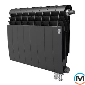 Радиатор Royal Thermo BiLiner 350 Noir Sable VR - 8 секций, Цвет: Черный, Межосевое расстояние (мм): 350, Кол-во секций: 8, фото 