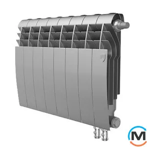 Радиатор Royal Thermo BiLiner 350 Silver Satin VR - 8 секций, Цвет: Серый, Межосевое расстояние (мм): 350, Кол-во секций: 8, фото 