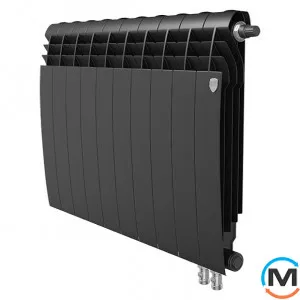 Радиатор Royal Thermo BiLiner 500 Noir Sable VR - 10 секций, Цвет: Черный, Межосевое расстояние (мм): 500, Кол-во секций: 10, фото 