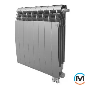 Радиатор Royal Thermo BiLiner 500 Silver Satin VR - 8 секций, Цвет: Серый, Межосевое расстояние (мм): 500, Кол-во секций: 8, фото 