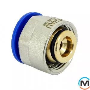 Резьбозатискне з'єднання Rehau Rautitan для труб flex/his/pink 20, Тип різьблення: Внутрішня, Діаметр різьблення: 3/4", Модифікація: для труб flex/his/pink 20, Діаметр (мм): 20, Робочий тиск (бар): 10, Матеріал: Латунь оцинкована, фото 