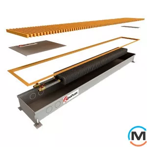 Внутрипольный конвектор Polvax KV.PLUS.PREMIUM.300.1000.120, Тип конвектора: С вентилятором, Корпус конвектора: Нержавеющая сталь, Кол-во теплообменников: 1, Напряжение вентилятора: 24 V, Глубина (мм): 120, Ширина (мм): 300, Длина (мм): 1000, фото 