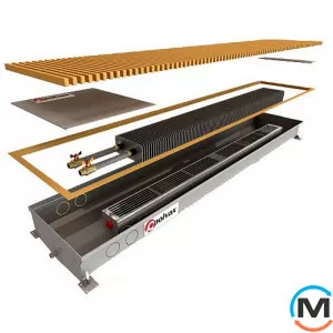 Внутрипольный конвектор Polvax KV.D.300.1000.125, Тип конвектора: С вентилятором, Корпус конвектора: Нержавеющая сталь, Кол-во теплообменников: 1, Напряжение вентилятора: 12 V, Глубина (мм): 125, Ширина (мм): 300, Длина (мм): 1000, фото 