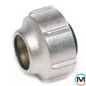 Резьбозатискне з'єднання Rehau Rautitan G3/4"х15 для трубок 15х1,0, Тип різьблення: Внутрішня, Діаметр різьблення: 3/4", Модифікація: для трубок G3/4"х15х1,0, Діаметр (мм): 15, Робочий тиск (бар): 10, Матеріал: Латунь оцинкована, фото 