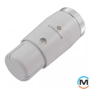 Термостатическая головка Schlosser MINI белая M30X1,5 (601100033), Исполнение: Механическая, Цвет: Белый, Нулевое положение: Нет, Присоединение: М30х1,5, фото 