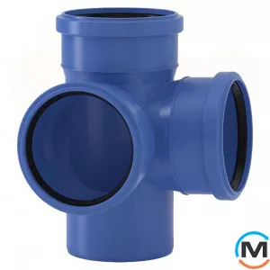 Крестовина Valsir Triplus двухплоскостная Ø110/110/110 87°30', Модификация: 110/110/110, фото 