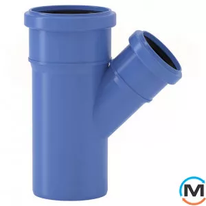 Трійник Valsir Triplus редукційний Ø110/75 45°, Градус (град.): 45, Модифікація: 110/75, Діаметр (мм): 110, фото 