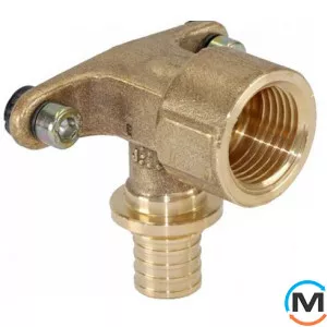 Куточок Rehau Rautitan RX настінний короткий 20-Rp1 / 2, Варіант: Настінний короткий, Тип різьблення: Внутрішня, Діаметр різьблення: 1/2", Діаметр (мм): 20, Робочий тиск (бар): 10, Матеріал: Латунь червона, фото 