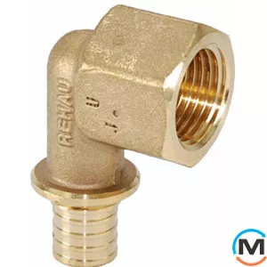 Уголок Rehau Rautitan RX с внутренней резьбой 16-Rp 1/2, Вариант: Обычный, Тип резьбы: Внутренняя, Диаметр резьбы: 1/2", Диаметр (мм): 16, Рабочее давление (бар): 10, Материал: Латунь красная, фото 