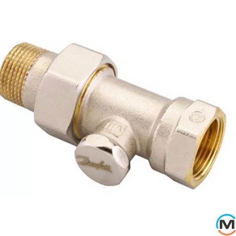 Клапан радиаторный Danfoss RLV-S-20 угловой, Диаметр резьбы: 3/4", Исполнение: Угловой, Цвет: Никелированный, фото 