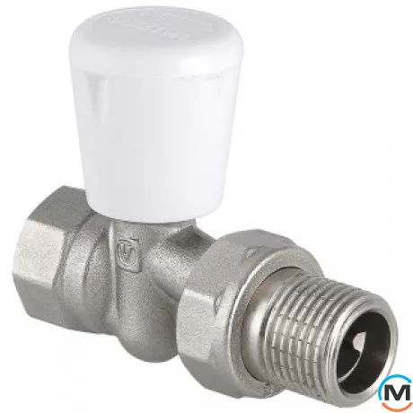 Клапан Valtec ручной прямой 1/2", Диаметр резьбы: 1/2", Исполнение: Прямой, Цвет: Никелированный, фото 