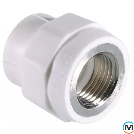 Поліпропіленовий з'єднувач Valtec PPR з переходом на вн. нар. 20х3/4", Тип різьблення: Внутрішня, Діаметр різьблення: 3/4", Діаметр (мм): 20, фото 