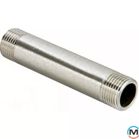 Боченок Valtec 1/2"х150 Никель, Вариант: 1/2"х150, Тип резьбы: Наружная, Диаметр резьбы: 1/2", Материал: Латунь никелированная, фото 