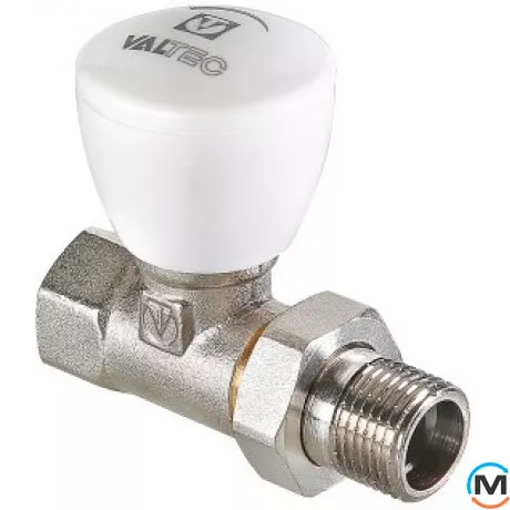 Клапан Valtec ручной 1/2", Вариант: Обычный, Диаметр резьбы: 1/2", Исполнение: Прямой, Цвет: Никелированный, фото 