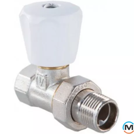 Клапан Valtec ручной прямой 3/4" (компактный), Вариант: Компактный, Диаметр резьбы: 3/4", Исполнение: Прямой, Цвет: Никелированный, фото 