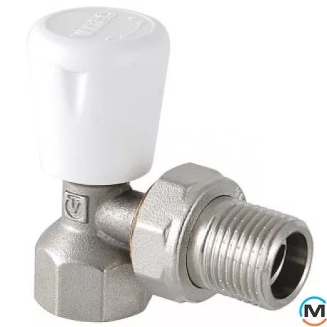 Клапан радиаторный Valtec ручной угловой 1/2", Диаметр резьбы: 1/2", Исполнение: Угловой, Цвет: Никелированный, фото 