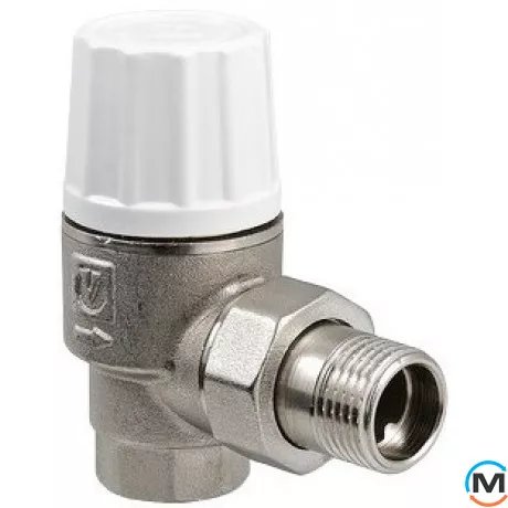 Клапан термостатический повышенной пропускной способноти угловой Valtec 1/2", Диаметр резьбы: 1/2", Исполнение: Угловой, Цвет: Никелированный, фото 