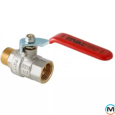 Кран шаровый Valtec ручка вн.-нар. 3/4", Тип резьбы: Внутренняя/Наружная, Диаметр резьбы: 3/4", Исполнение: Прямой, Тип ручки: Ручка, Рабочее давление (бар): 40, Материал: Латунь, фото 